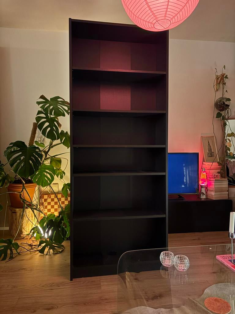 IKEA Boekenkast Billy, zwart eikenpatroon, Ophalen, Met plank(en), Gebruikt, 200 cm of meer
