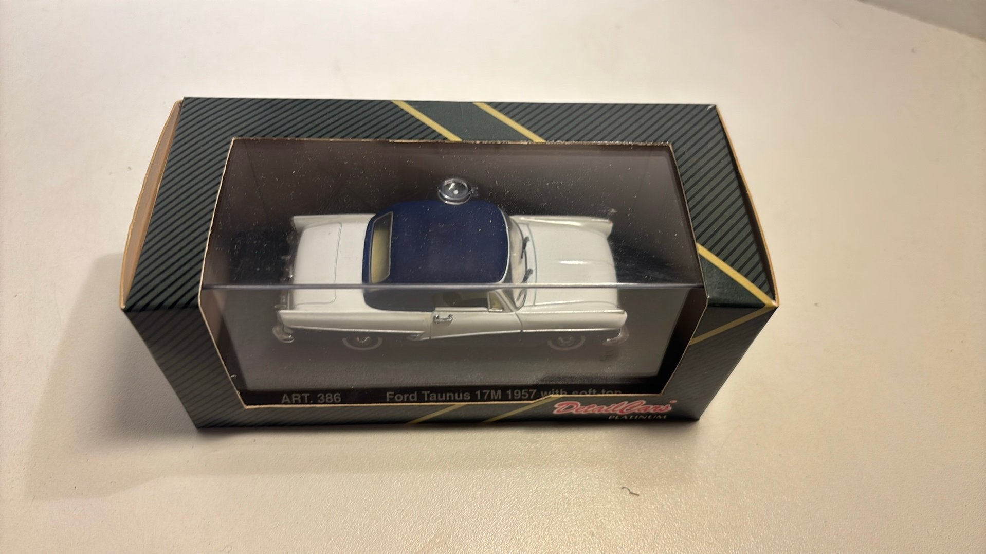 Ford taunus 17m 1957 white soft top detailcars 1.43, Overige merken, Auto, Ophalen of Verzenden, A