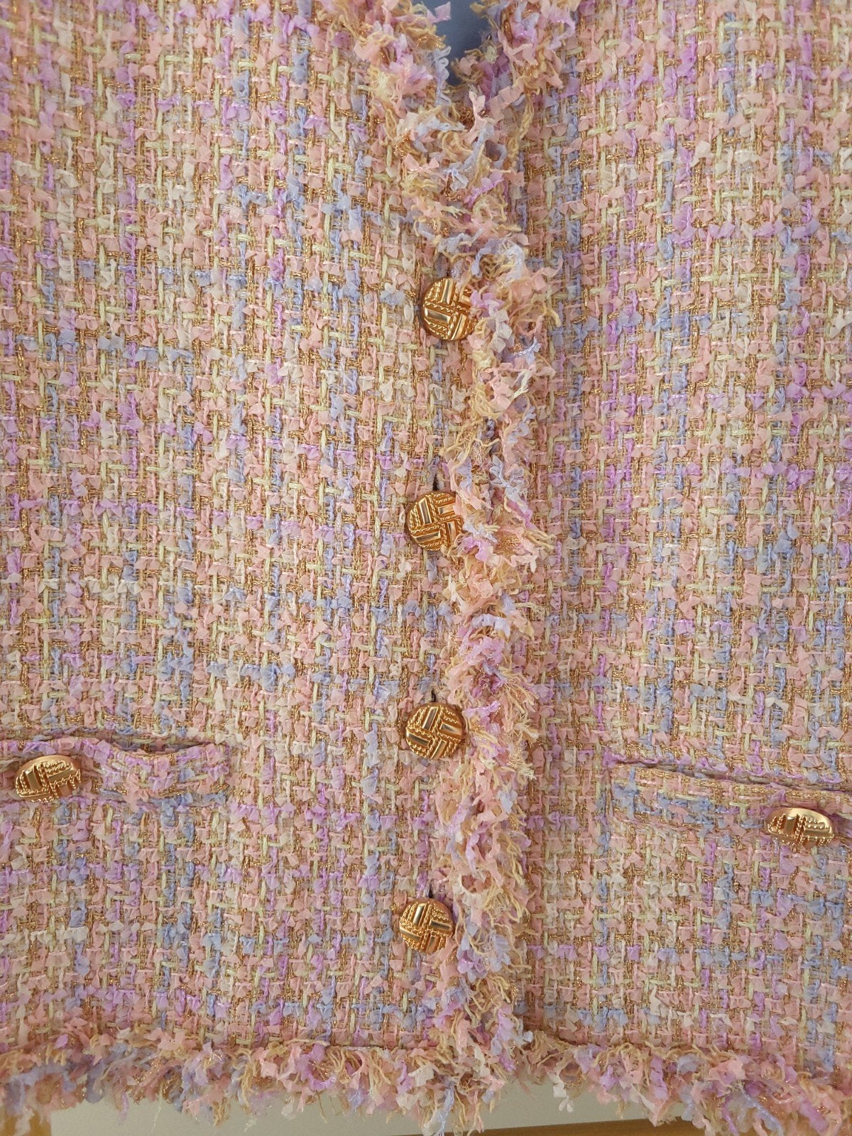 So Soire Tweed Jasje Maat M - Roze/Meerkleurig, Maat 38/40 (M), So Soire, Meerkleurig, Ophalen of Verzenden