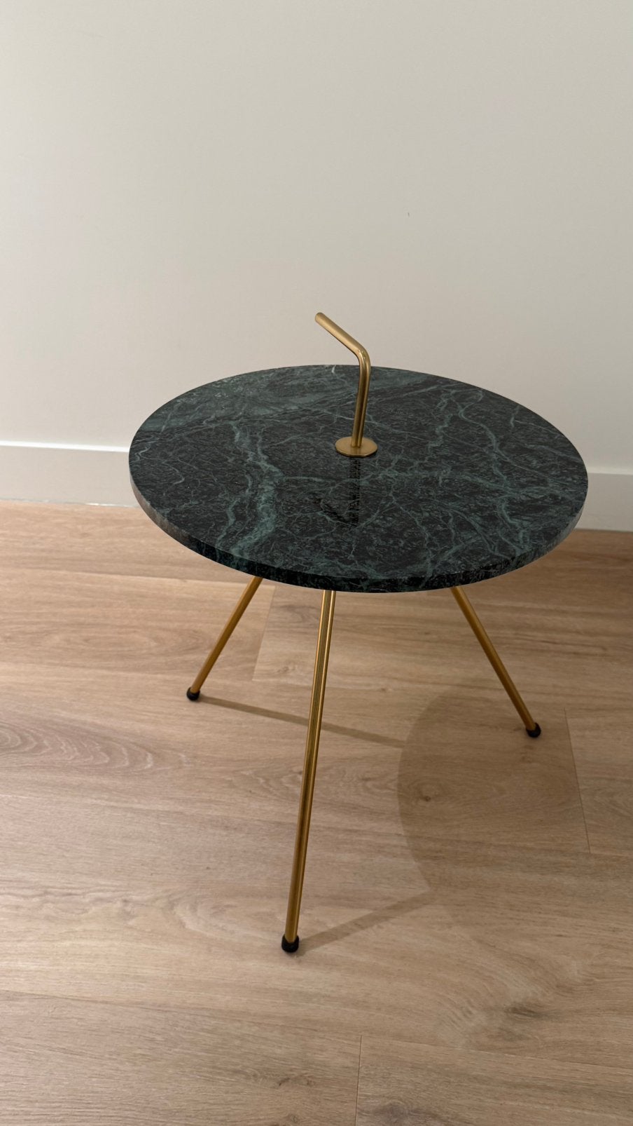 Light & Living bijzettafel met groen marmer blad, Minder dan 55 cm, Rond, Zo goed als nieuw, Ophalen