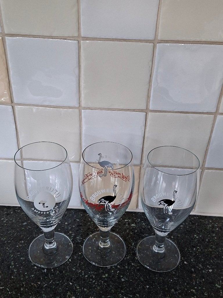Bierglazen brouwerij 't IJ Amsterdam, Ophalen of Verzenden, Zo goed als nieuw, Bierglas