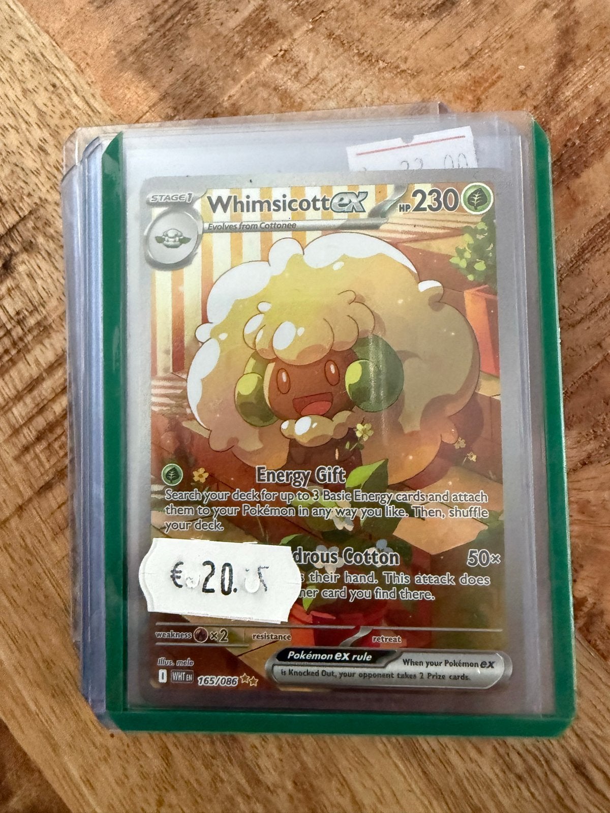 Whimsicott EX Pokémon kaart - HP 230 - 165/086, Ophalen of Verzenden, Zo goed als nieuw, Losse kaart