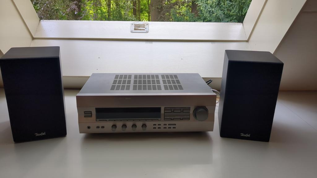 Yamaha Natural Sound Stereo Receiver met Teufel Speakers, Overige merken, Gebruikt, Tuner of Radio, Losse componenten