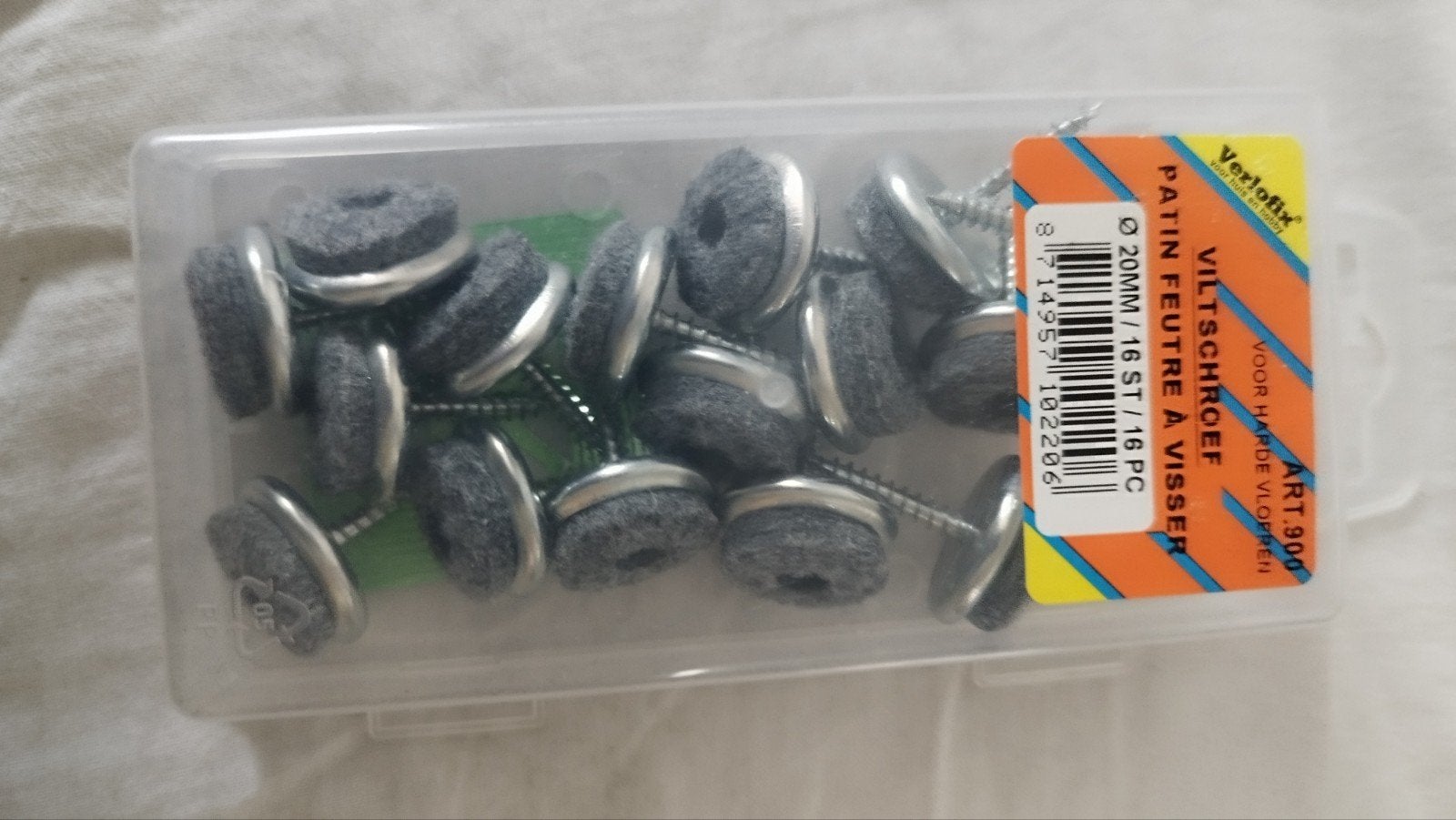 Viltglijders met schroef 20mm - 16 stuks, Ophalen of Verzenden, Nieuw, Grijs, Metaal