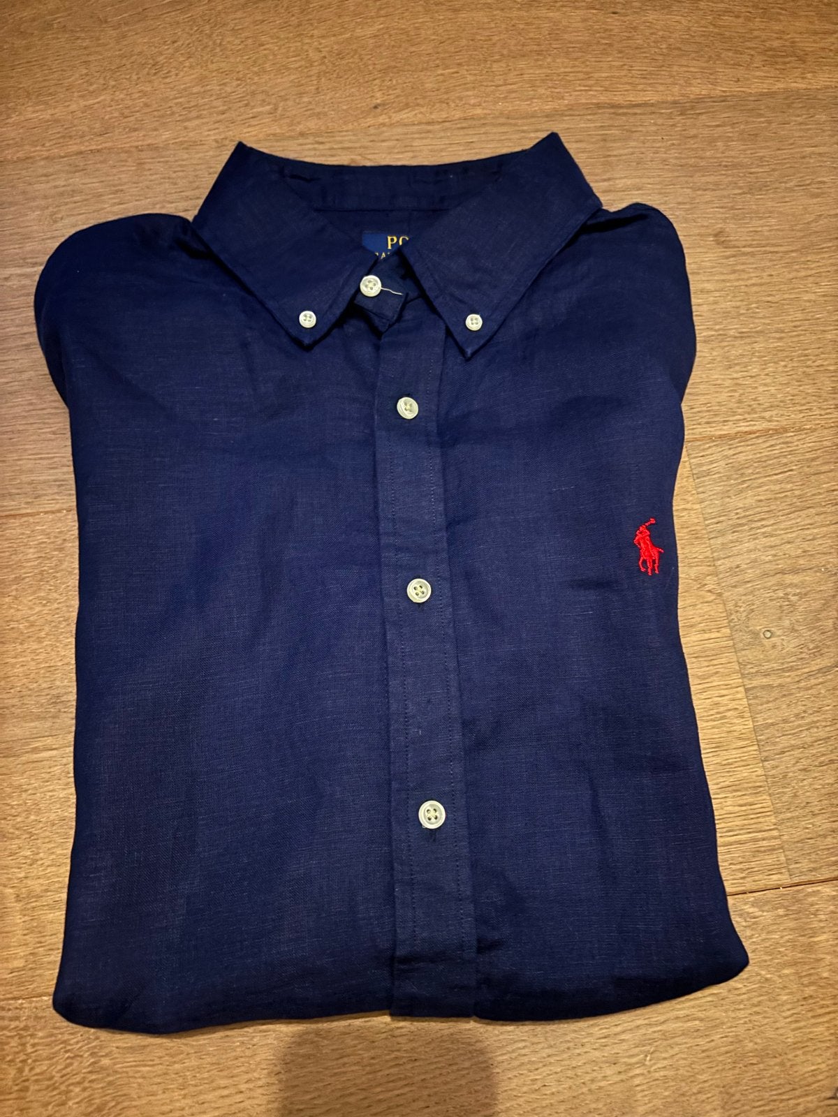 Polo Ralph Lauren overhemd donkerblauw XL, Ophalen of Verzenden, Zo goed als nieuw, Blauw, Halswijdte 43/44 (XL)