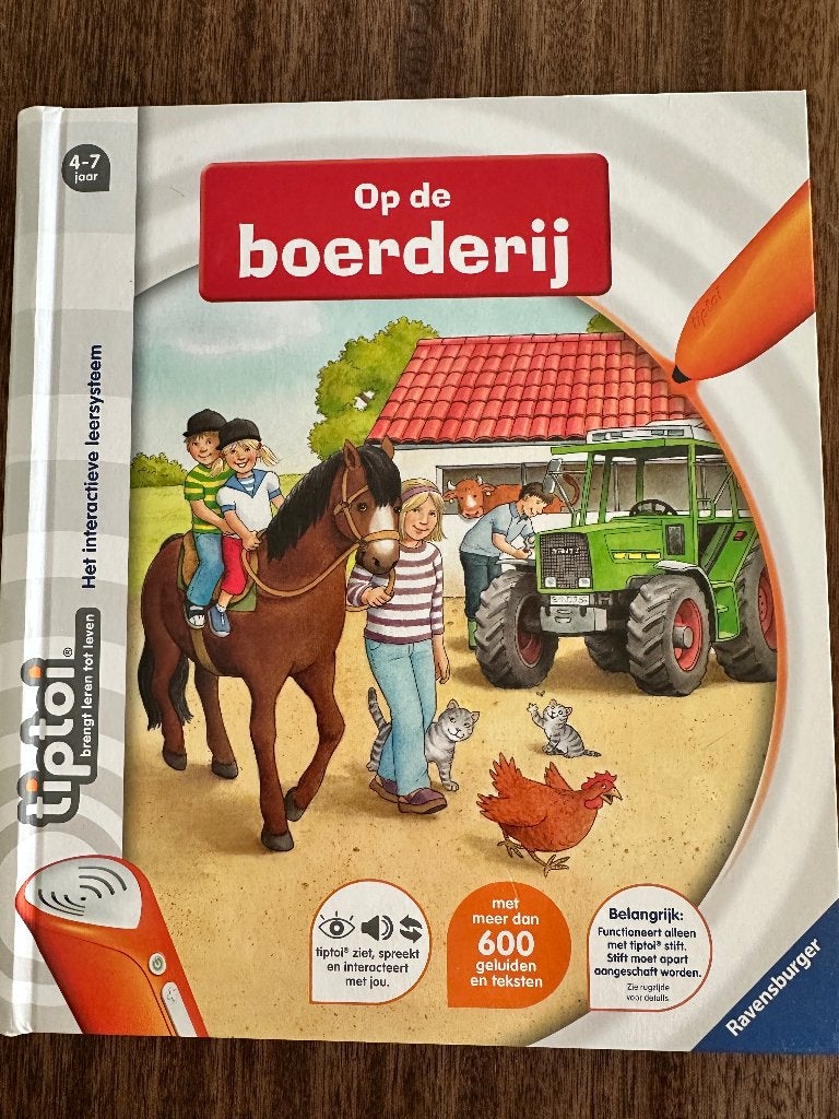 tiptoi boek Op de boerderij, Kinderen en Baby's, Ophalen of Verzenden, Zo goed als nieuw, Taal en Lezen, Met geluid