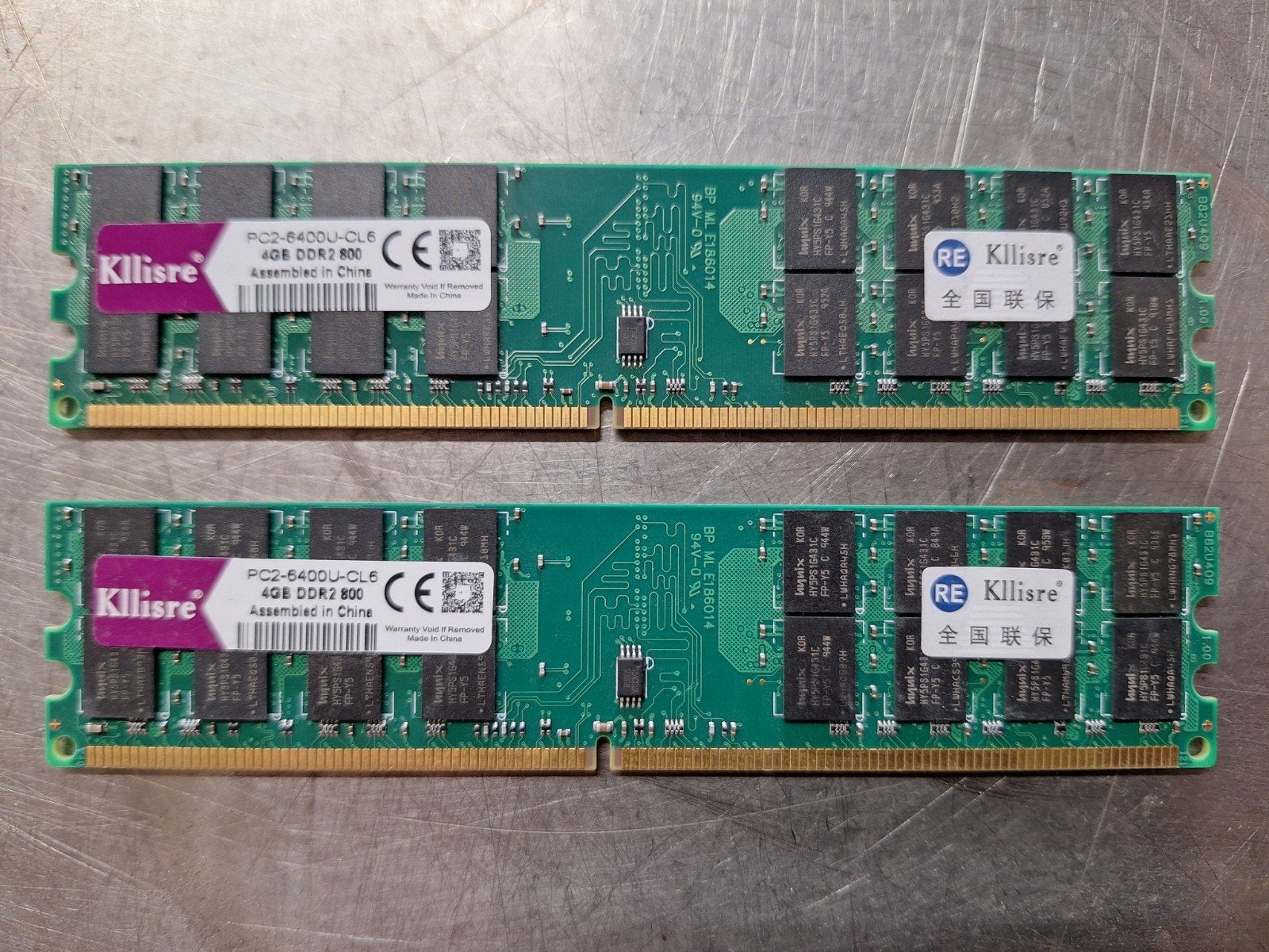 Kllisre 2x 4GB DDR2 800MHz RAM Geheugenmodules, Gebruikt, Ophalen of Verzenden, DDR2, Desktop