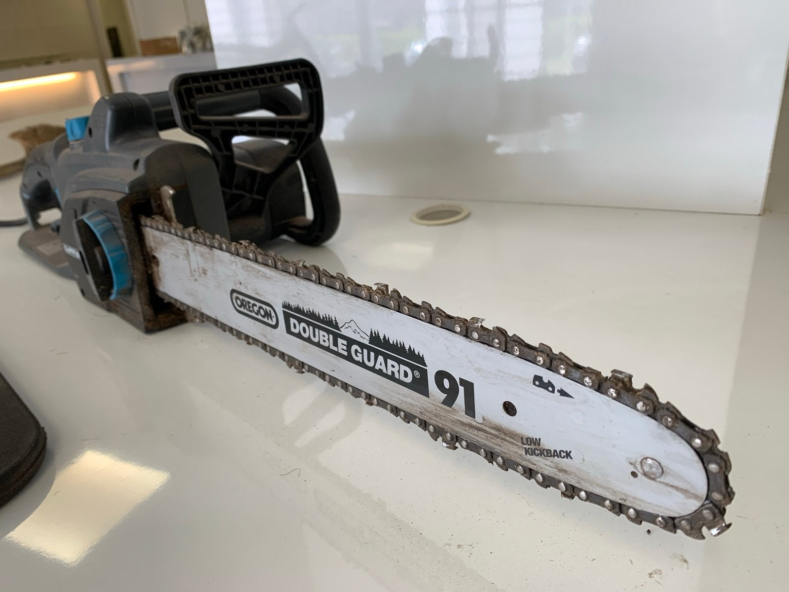 Gamma elektrische kettingzaag KZ-2240, 2200W, Doe-het-zelf en Verbouw, Ophalen, Gebruikt, 70 mm of meer, Kettingzaag