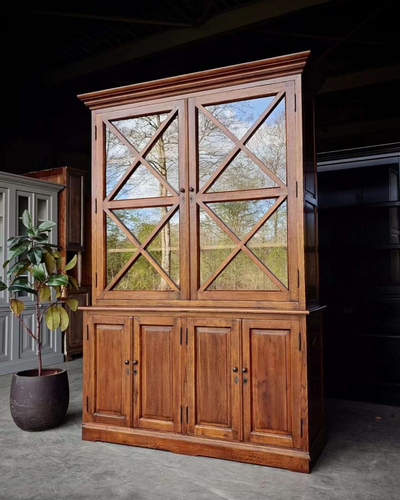 Prachtige eikenhouten servieskast | Buffetkast eiken #9147, Huis en Inrichting, Kasten | Buffetkasten, Gebruikt, 200 cm of meer