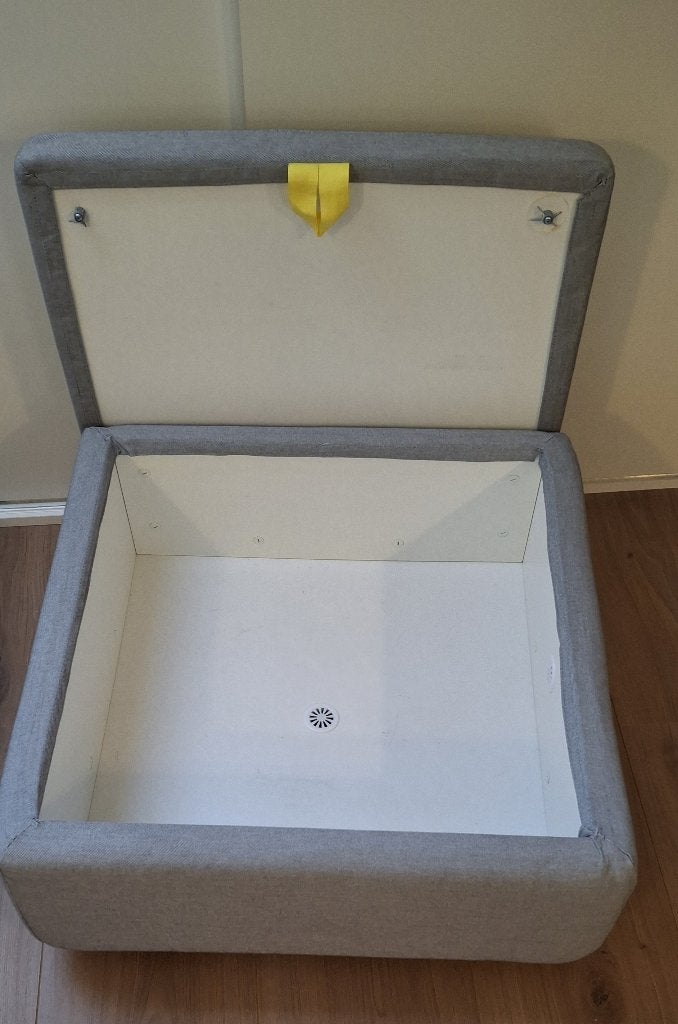 2xIKEA Släkt zitmodule met opberger- poef op wieltjes, grijs, Ophalen, Zo goed als nieuw, Rond, 50 tot 75 cm