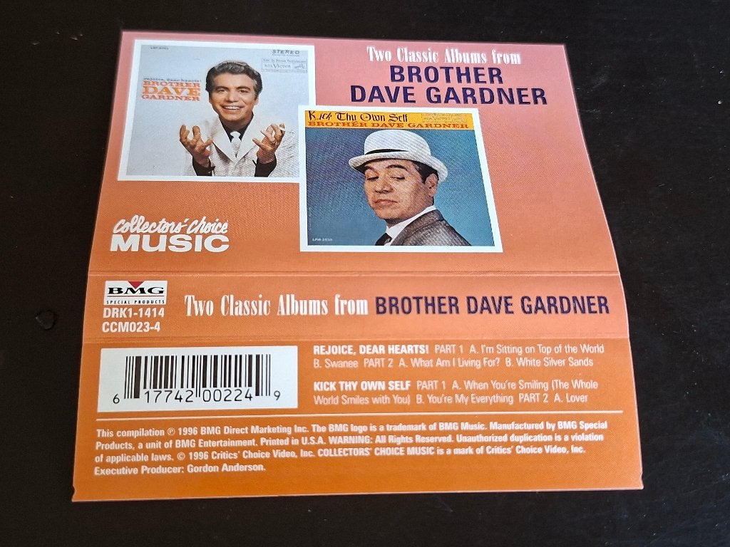 BROTHER DAVE GARDNER - TWO CLASSIC ALBUMS FROM (MC), Cd's en Dvd's, Cassettebandjes, 1 bandje, Ophalen of Verzenden, Zo goed als nieuw