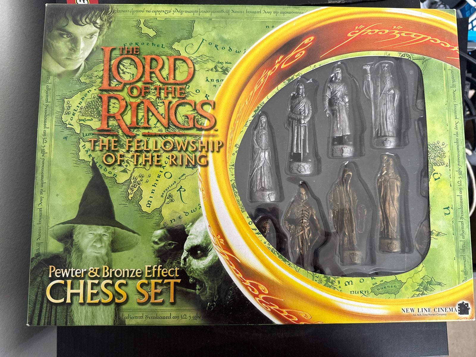 Lord of the Rings Schaakspel - Tin & Brons Effect, Ophalen of Verzenden, Zo goed als nieuw