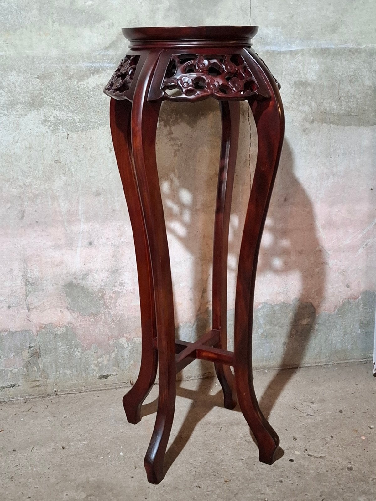 oude vintage chinese plantentafel piedestal rozenhout sokkel, Ophalen of Verzenden, N, T, V