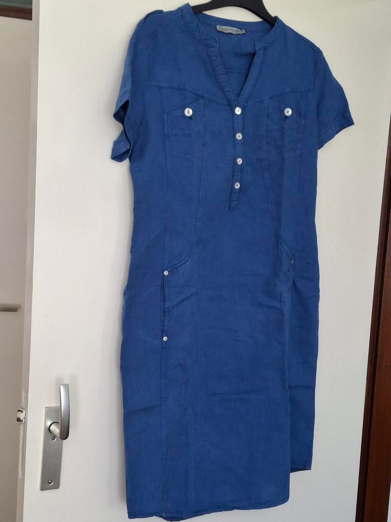 Dreamstar linnen/katoen jurk - Blauw, Maat 38/40 (M), Dreamstar, Blauw, Ophalen of Verzenden