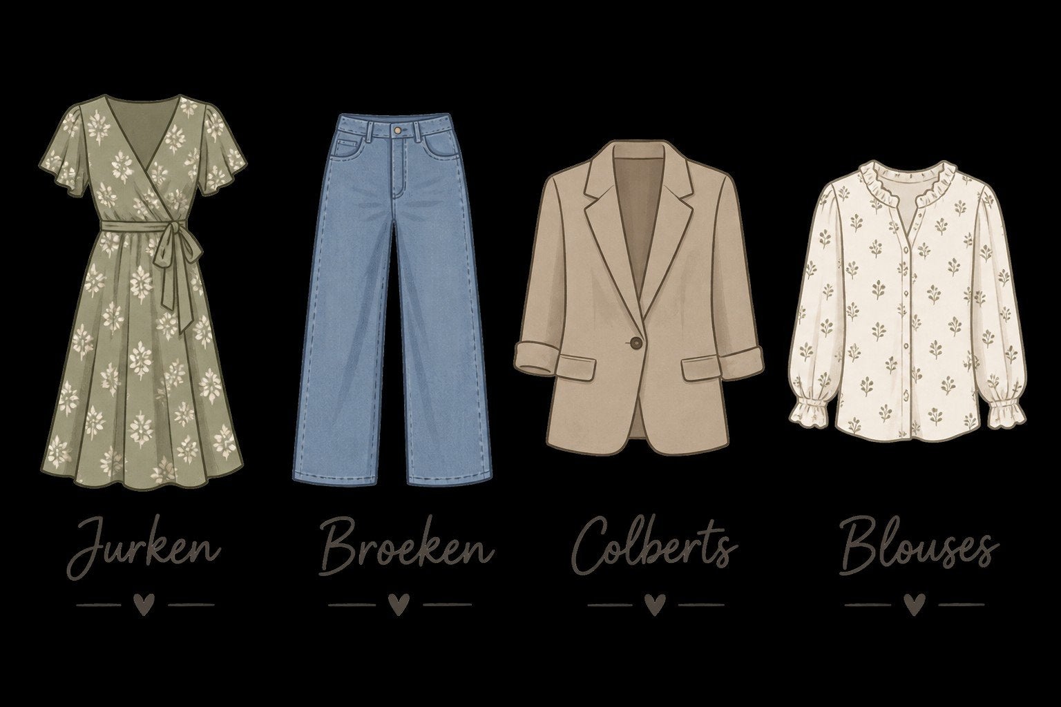 Dameskleding jurken, blouses e.d. mt 38, Diverse merken, Meerkleurig, Knielengte, Gedragen