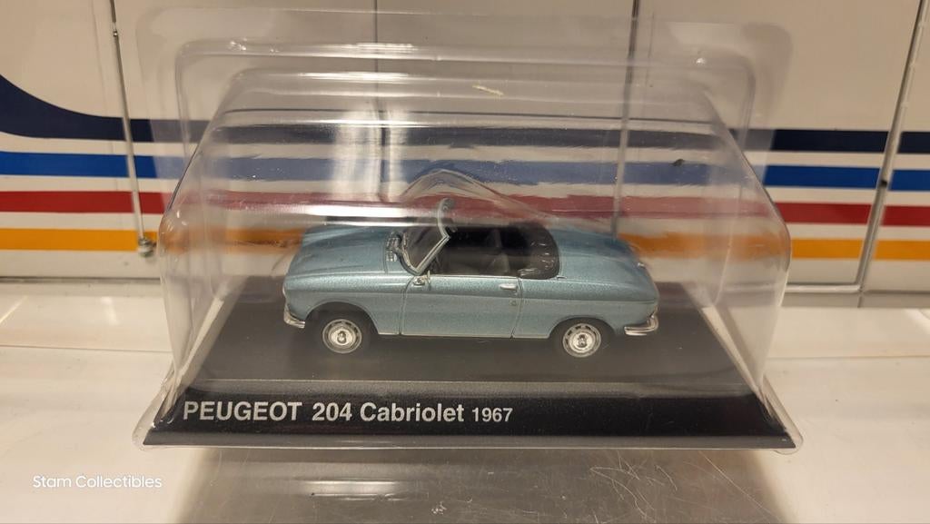 Norev Peugeot 204 Convertible Blue Metallic - 1967, Hobby en Vrije tijd, Auto, Norev, Ophalen of Verzenden, Zo goed als nieuw