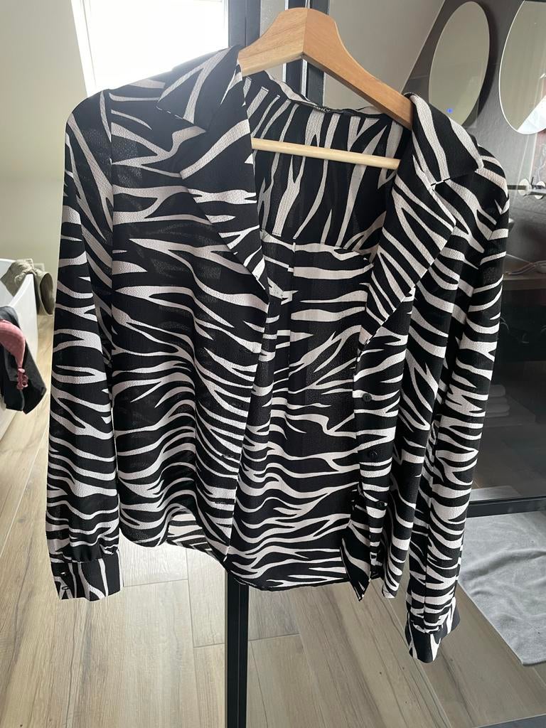 ONLY blouse zebraprint zwart wit - maat 34, Ophalen of Verzenden, Gedragen, Maat 34 (XS) of kleiner, Zwart