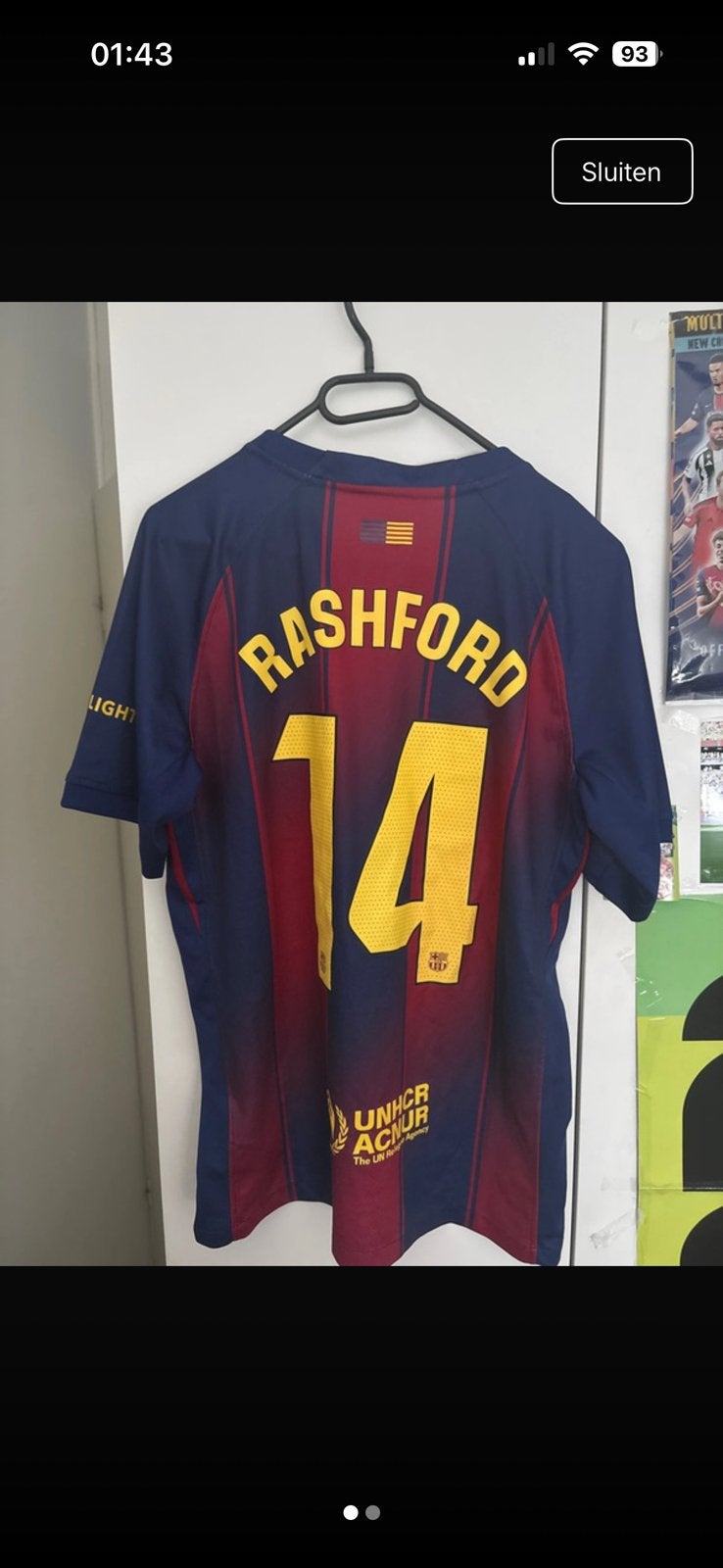 Barcelona shirt 14. Rashford maat m, Verzamelen, Sportartikelen en Voetbal, Ophalen of Verzenden, Zo goed als nieuw, Buitenlandse clubs