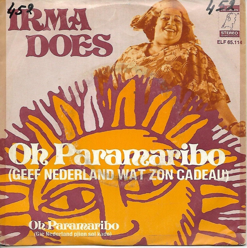 Irma Does - Oh Paramaribo (Geef Nederland Wat Zon Cadeau), Ophalen of Verzenden, Gebruikt, 7 inch, Nederlandstalig