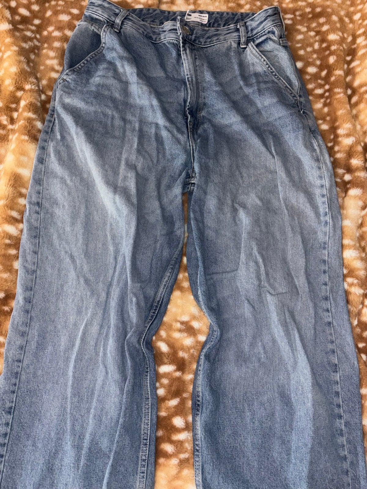 Bershka Denim Wide Skate Broek Maat 40, Ophalen of Verzenden, Gedragen, Blauw, W30 - W32 (confectie 38/40)