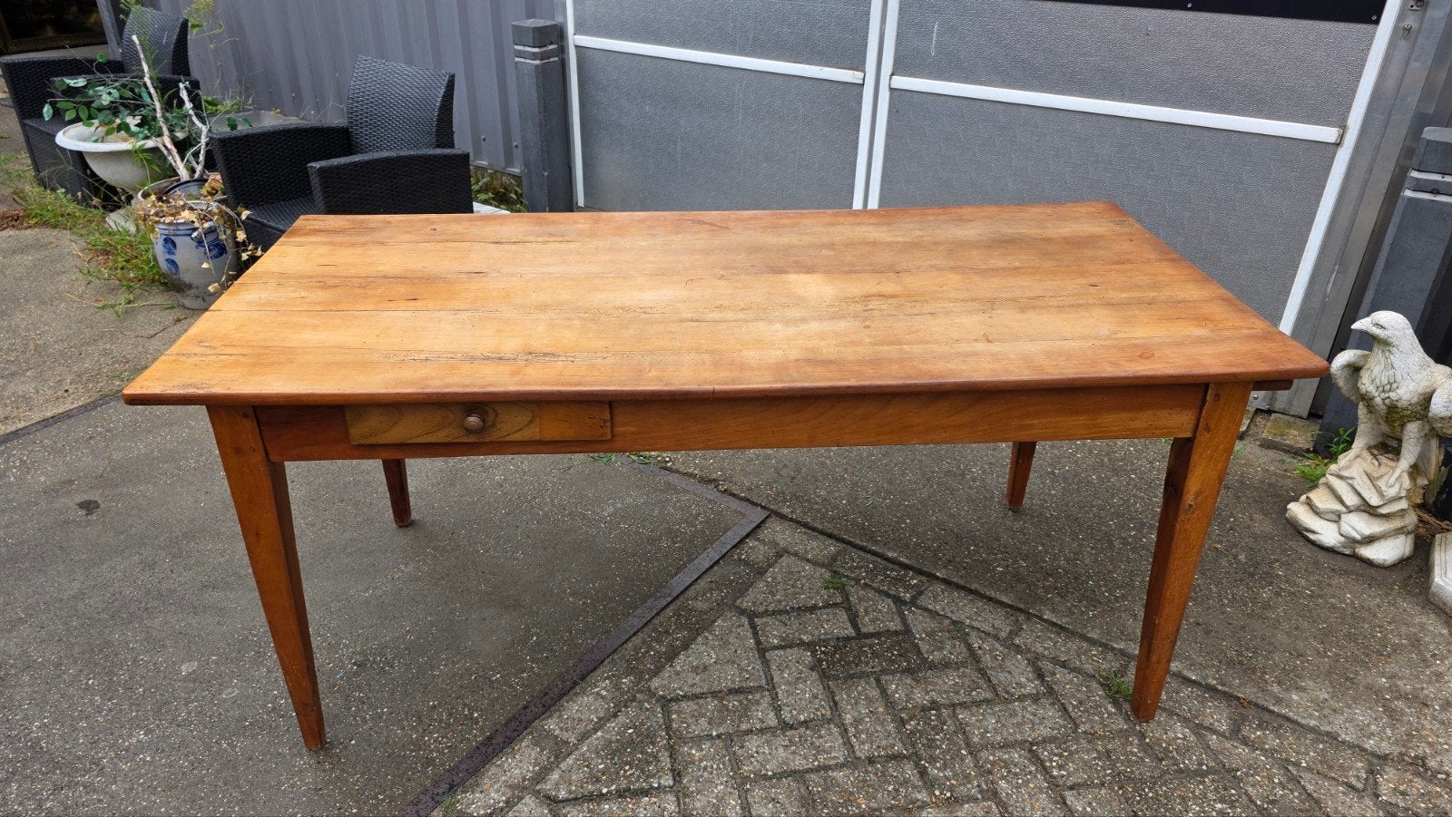 antiek Frans kersenhouten boeren eettafel, Ophalen