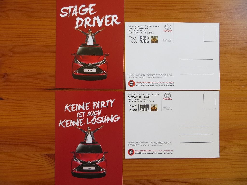 2 Toyota Aygo ansichtkaarten, Ophalen of Verzenden, Nieuw, Toyota