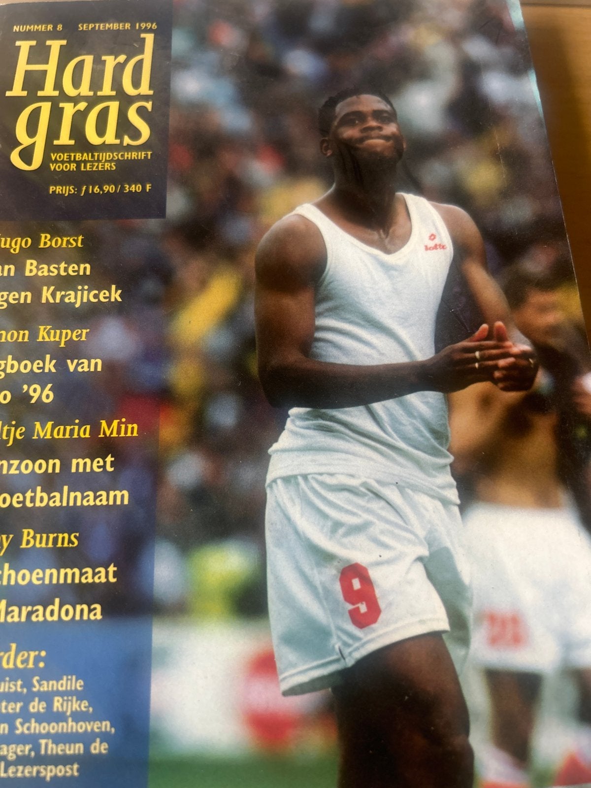 Hard Gras Voetbaltijdschrift - Nummer 8, September 1996, Boeken, Ophalen of Verzenden, Zo goed als nieuw, Sport en Vrije tijd