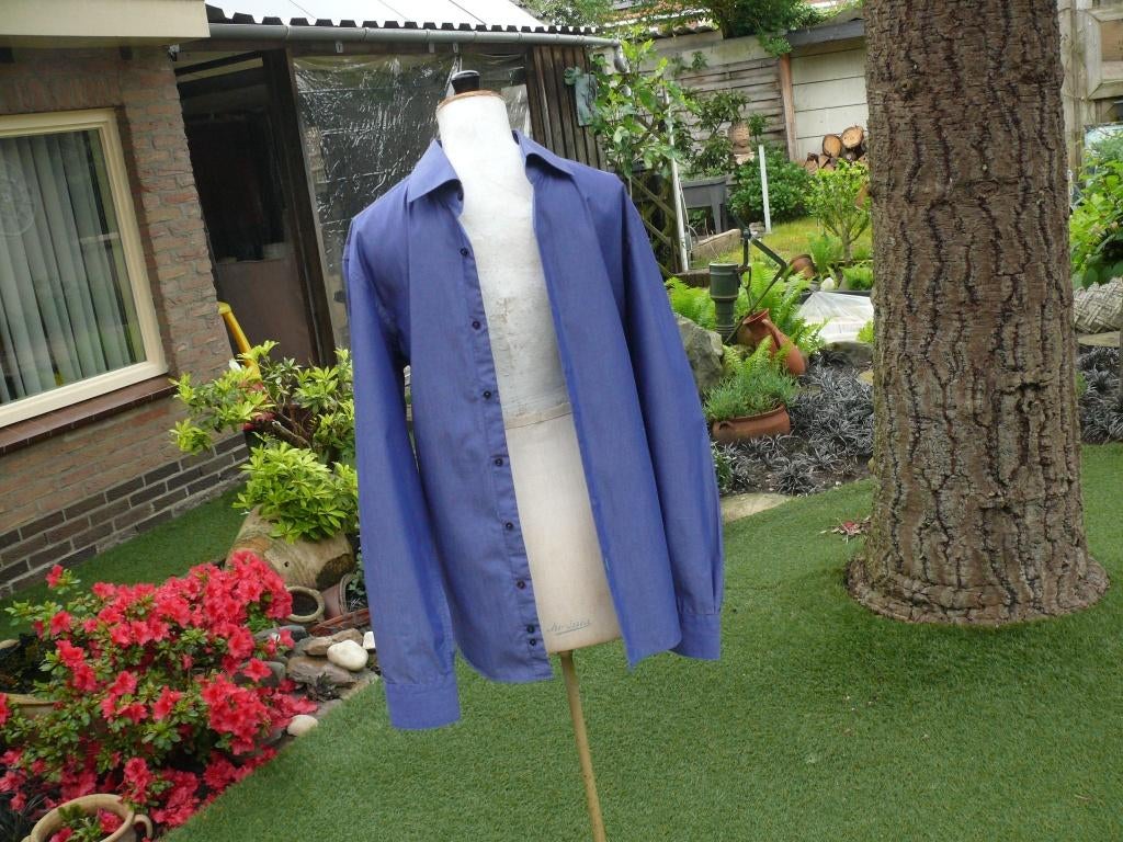 TOMMY HILFIGER blouse overhemd maat 42 / 16,5 / L, Blauw, Tommy Hilfiger, Ophalen of Verzenden, Zo goed als nieuw