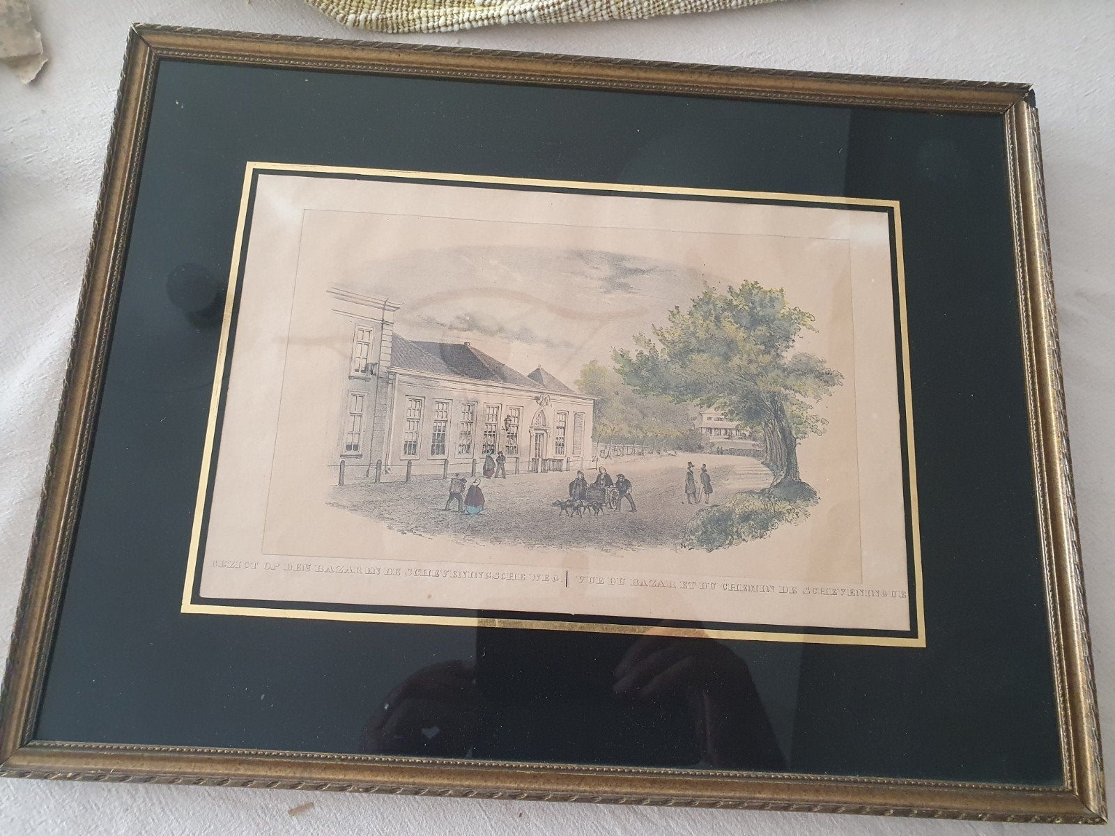 Bazar en de Scheveningsche weg  Vue du Bazar H W Last 1843, Antiek en Kunst, Ophalen