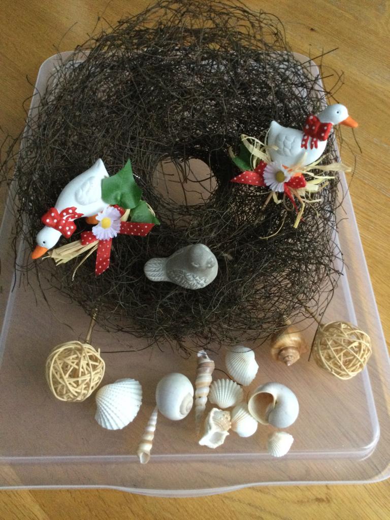 Paas decoratie met krans, Ophalen of Verzenden