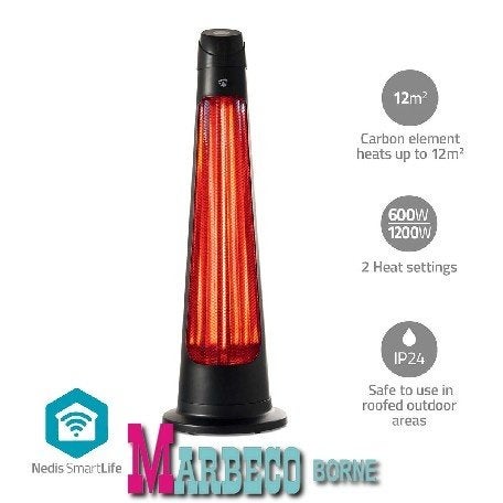 SmartLife Patio Terras Verwarmer, Wi-Fi, 1200 W, 2 Standen, Tuin en Terras, Terrasverwarmers, Elektrisch, Nedis SmartLife, Vloer