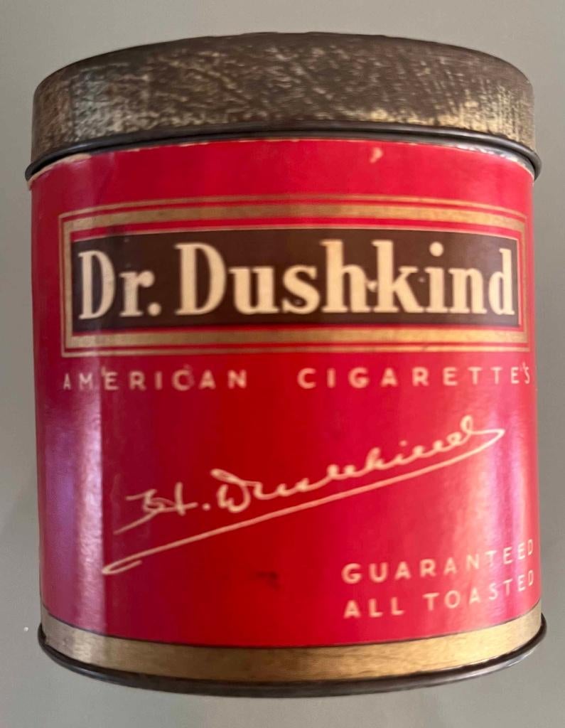 Blikje van Dr. Dushkind (American Cigarettes), Ophalen of Verzenden, Gebruikt, Overige, Overige merken