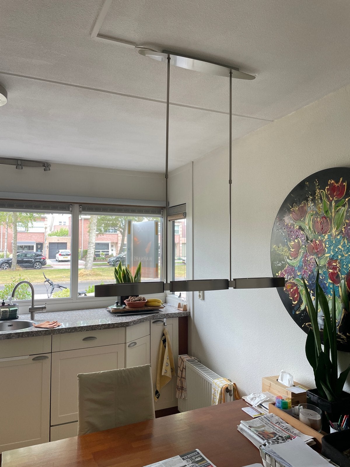 Moderne hanglamp, Huis en Inrichting, Ophalen, Zo goed als nieuw, Metaal, Overige fittingen