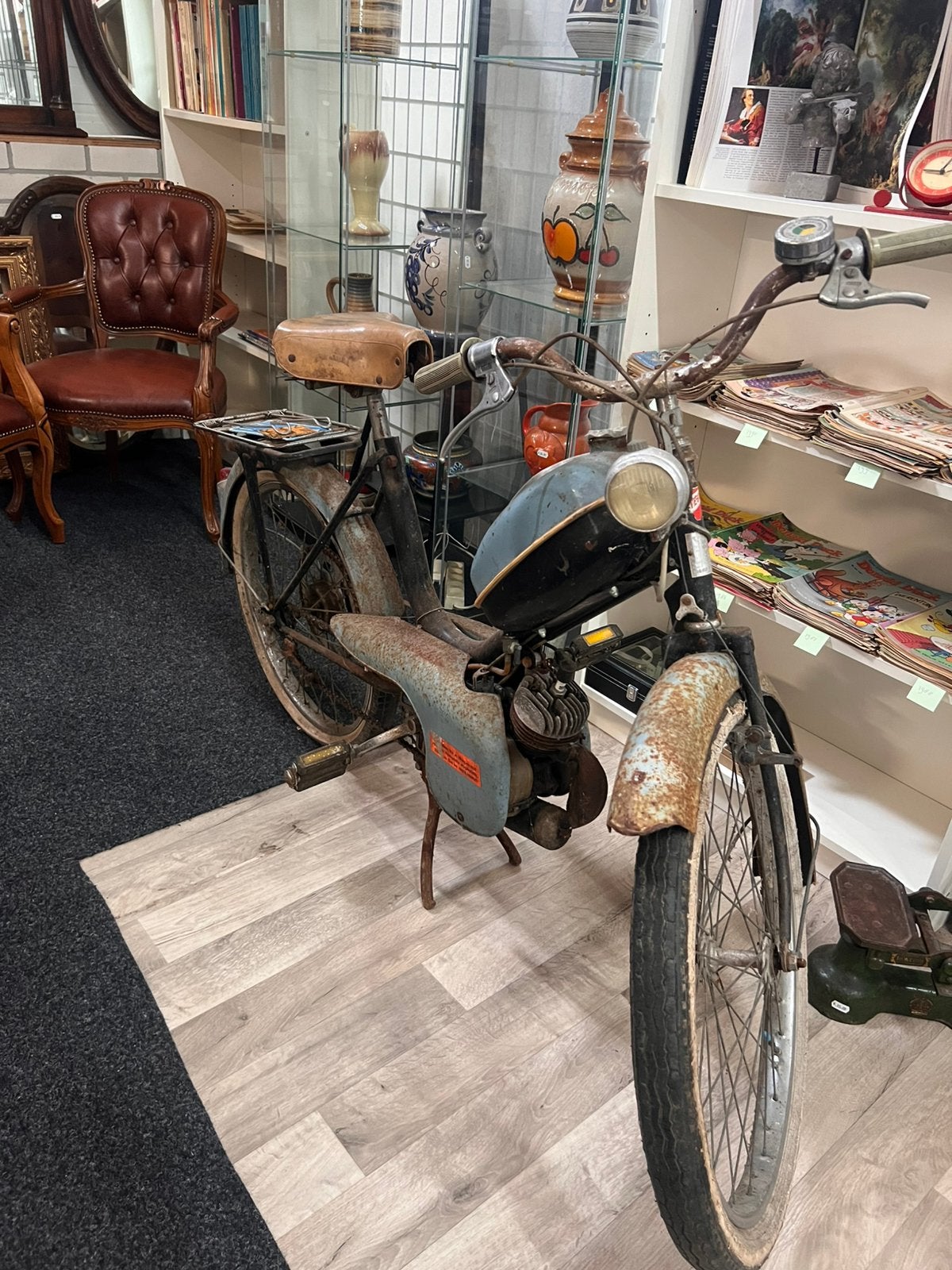 Zeldzame TEBAN bromfiets met VAP 48cc motor  1950 –barnfind, D, Ophalen, Overige merken, D