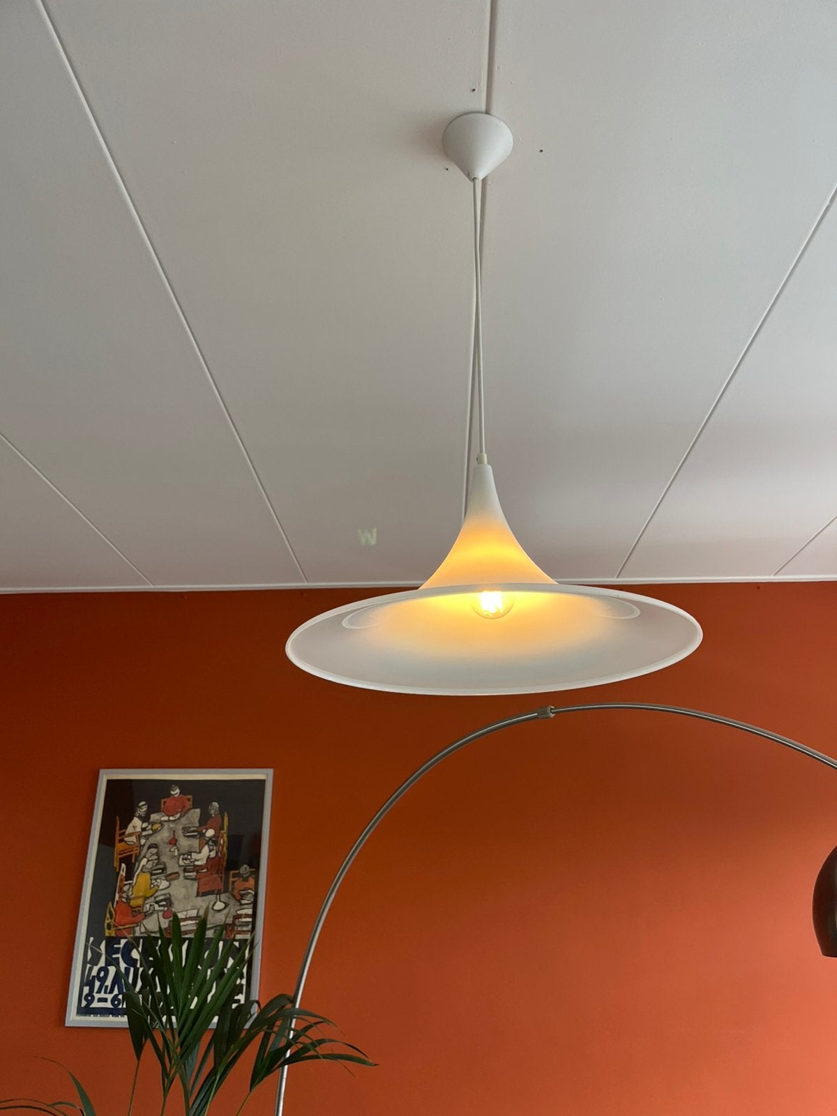 Heksenhoed lamp naar design van Harco Loor, Ophalen, Kunststof, Gebruikt, E27 (groot)
