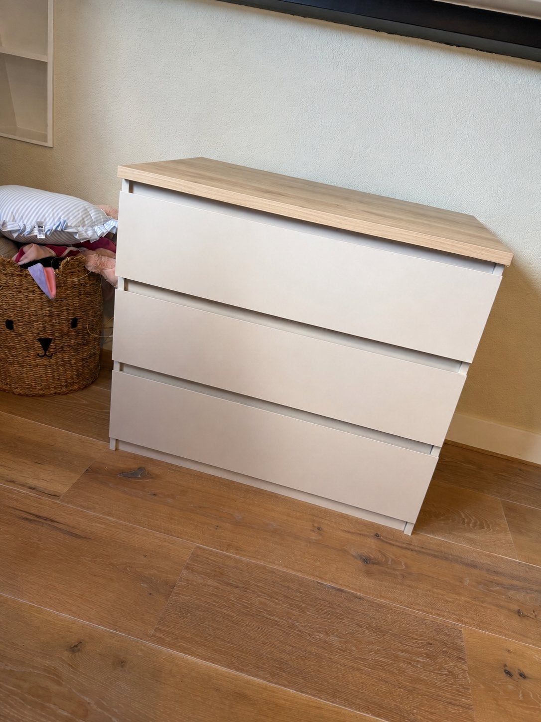 Ladekast Luna Taupe / Eiken - 77x71x50 cm, Ophalen, 100 tot 150 cm, Zo goed als nieuw, Minder dan 100 cm