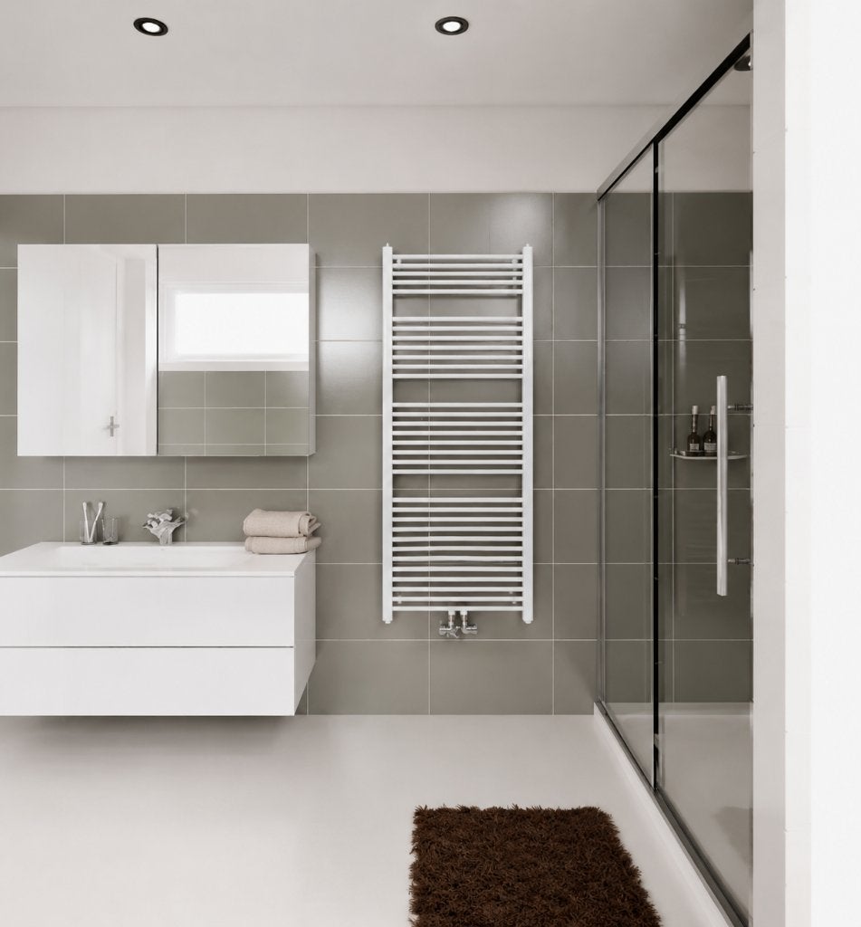 Handdoek radiator en digitale thermostaat wit, Ophalen, 500 tot 800 watt, Hoog rendement (Hr), Radiator