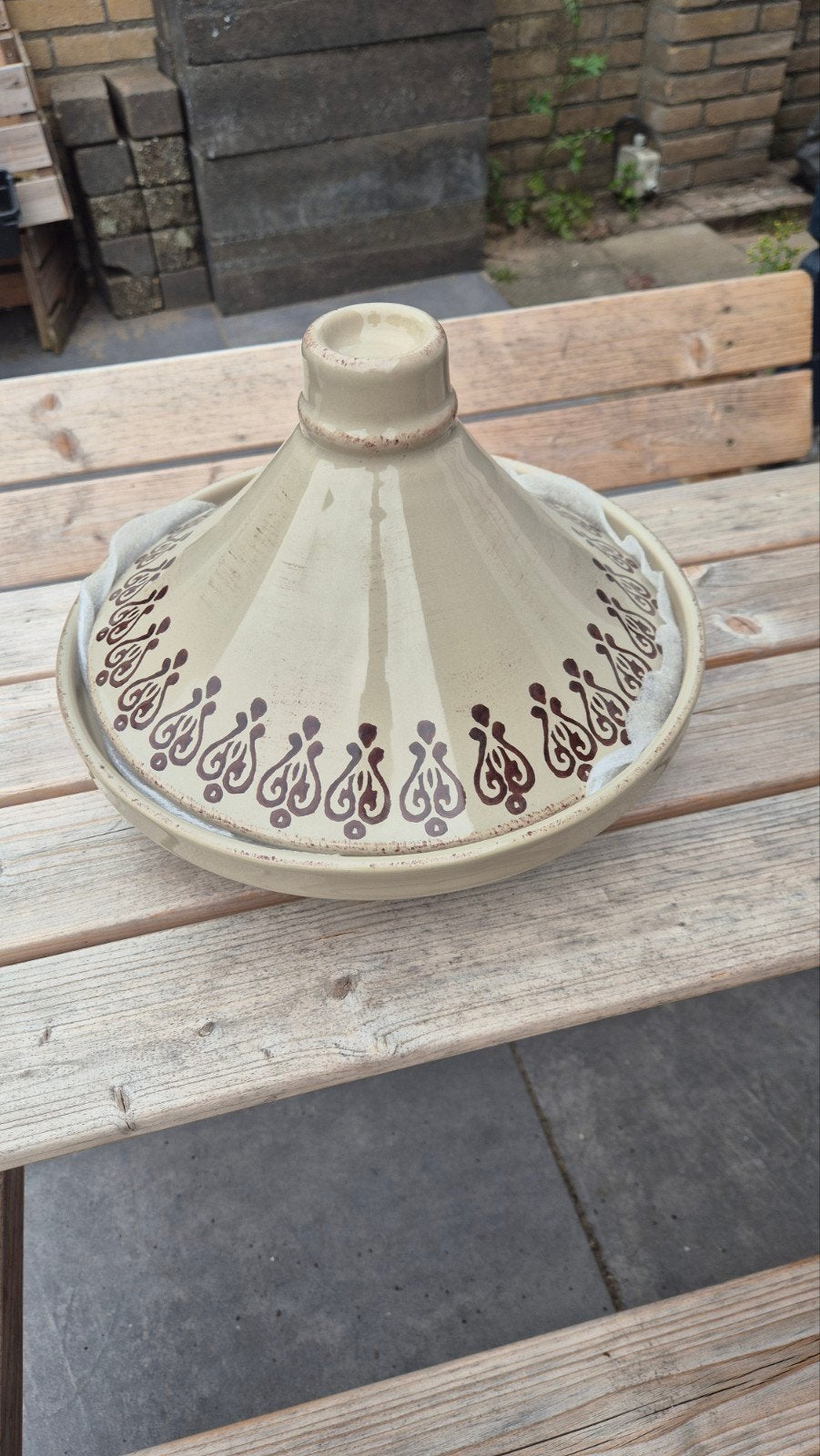 Nieuwe Tajine aardewerk stoofschotel met decoratie, Overige typen, Nieuw, Steen/keramiek, Overige merken