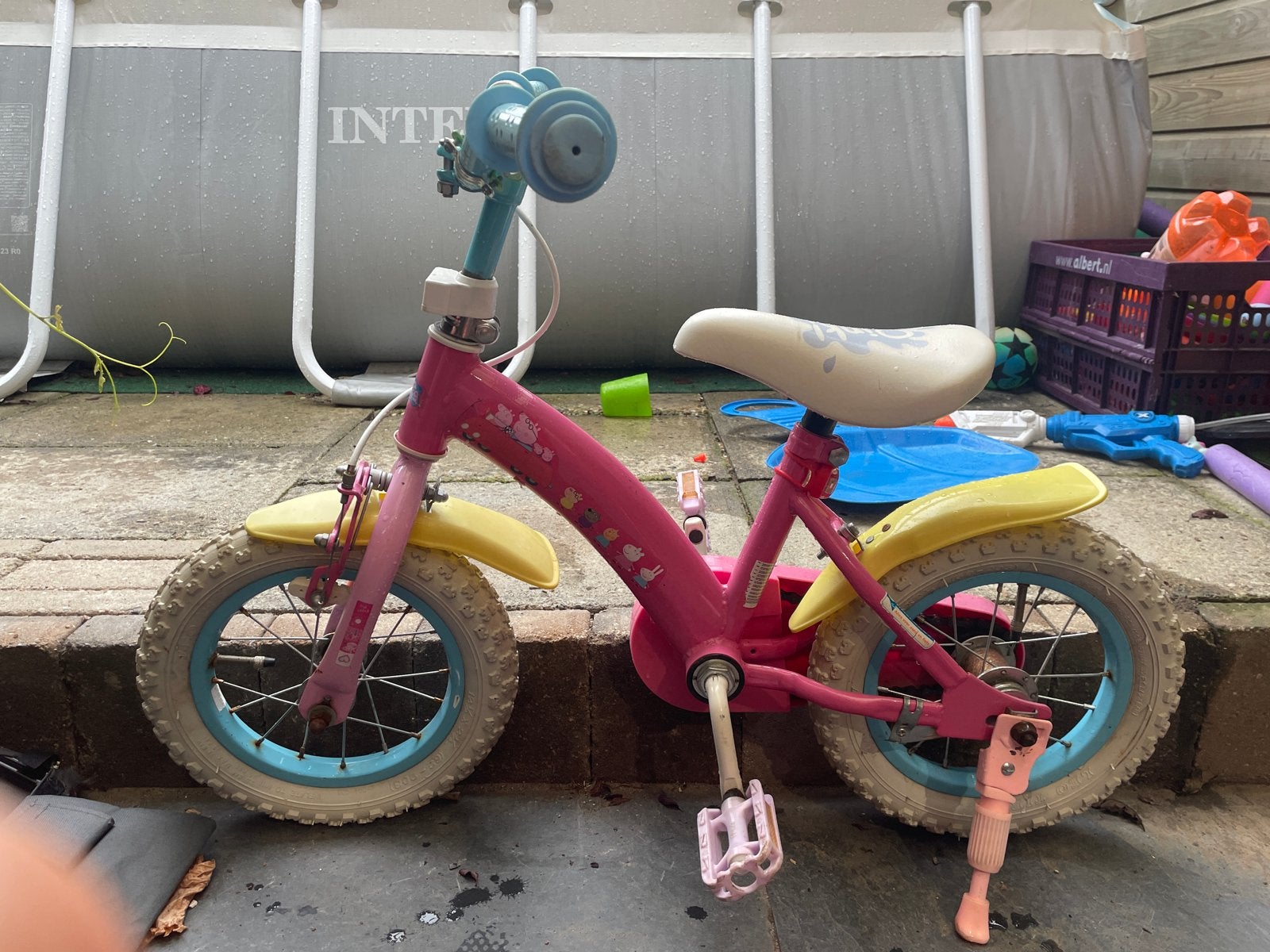 Peppa Pig kinderfiets 12,5 inch met zijwielen, Fietsen en Brommers, Fietsen | Kinderfietsjes, Ophalen, Terugtraprem, Zijwieltjes