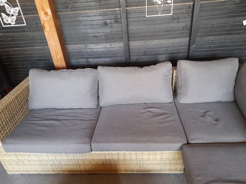 Loungeset, Ophalen, 5 zitplaatsen, Kunststof, Bank