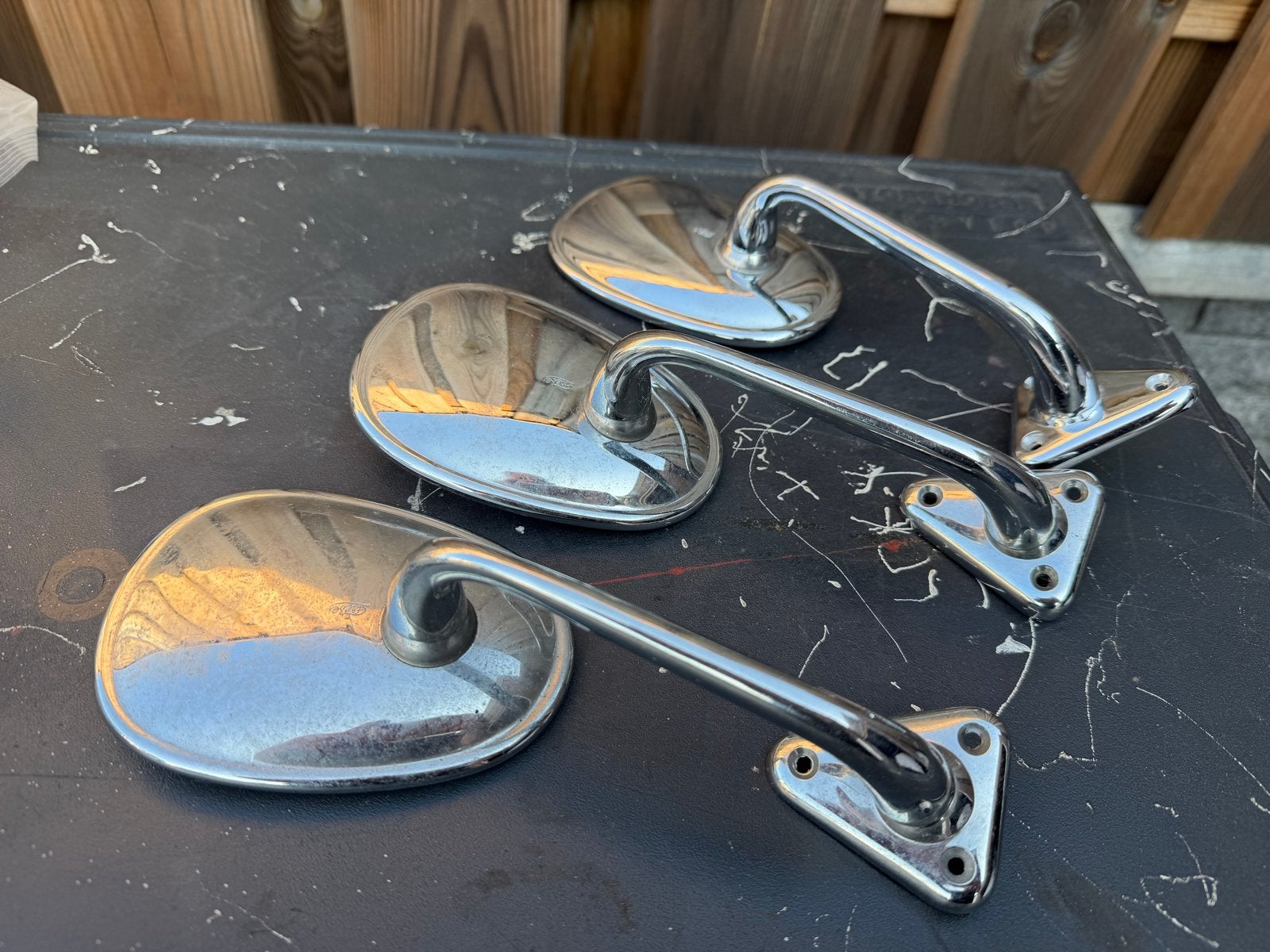3 Frese zijspiegels voor oldtimers, ophalen in Heerlen., Ophalen, Nieuw, Oldtimer onderdelen