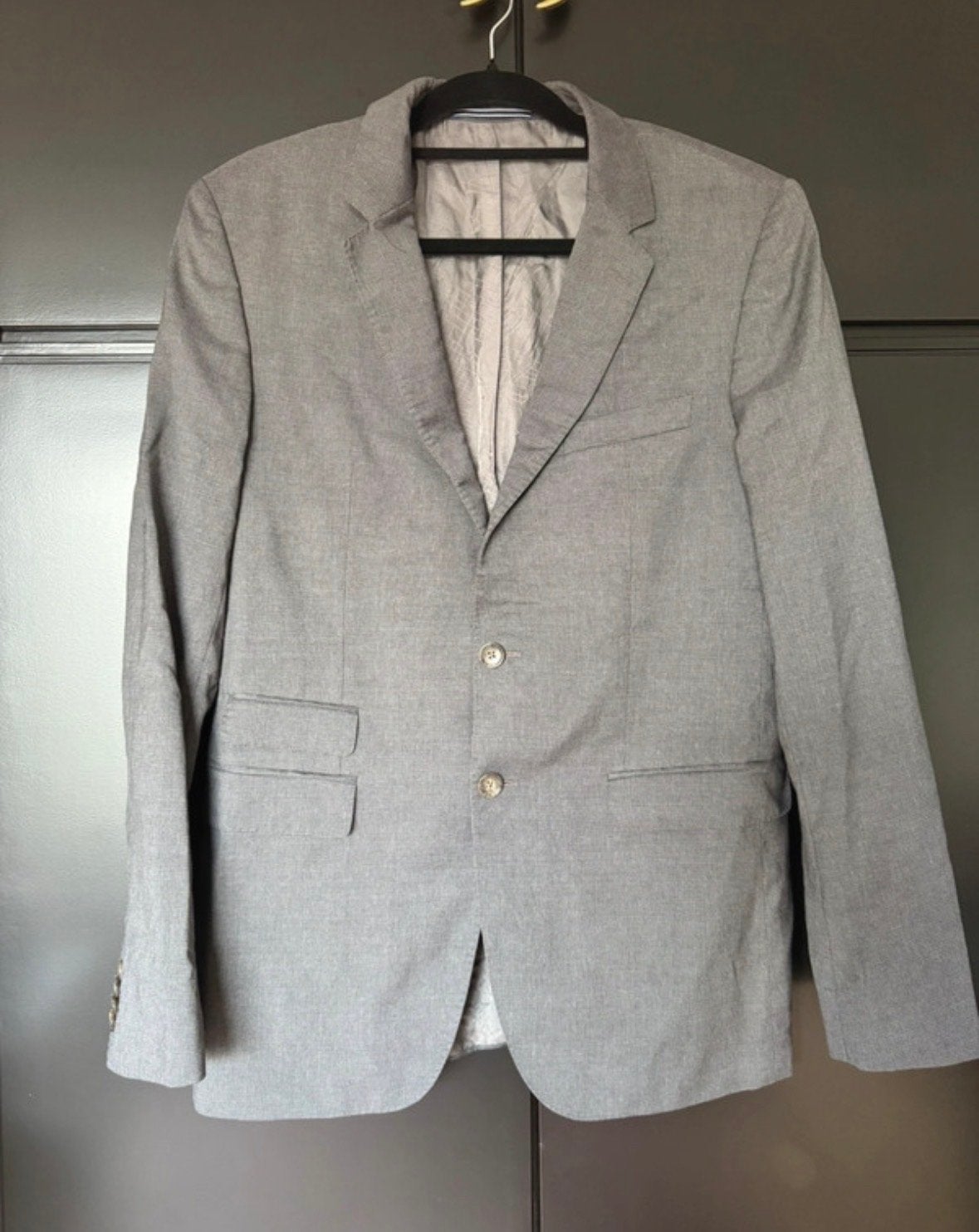 Vintage Tommy Hilfiger Blazer - Grijs, Maat L, Ophalen of Verzenden, Zo goed als nieuw, Maat 52/54 (L), Grijs