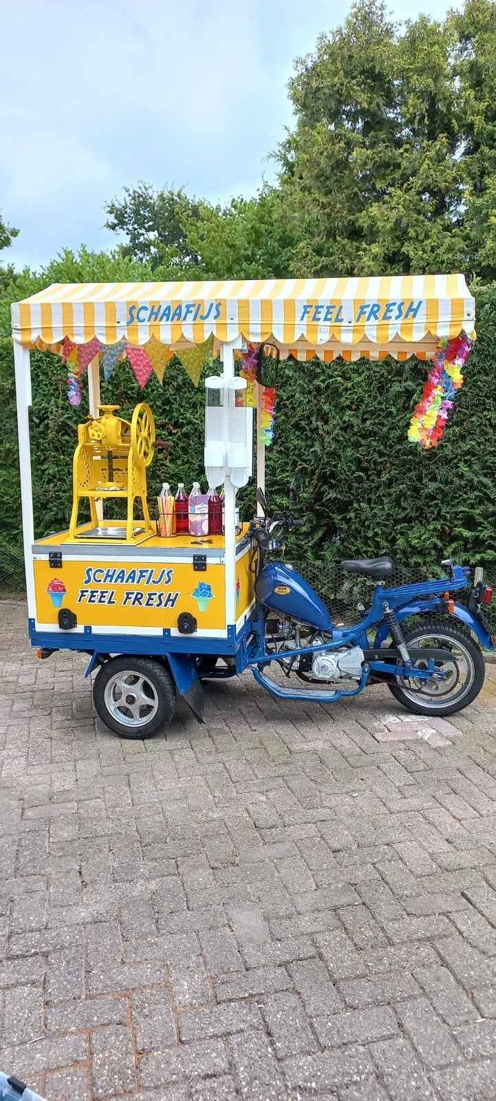 Unieke ijsbakfiets  startklaar voor verkoop van schaafijs, Ophalen, Gebruikt, 3 versnellingen, Maximaal 25 km/u