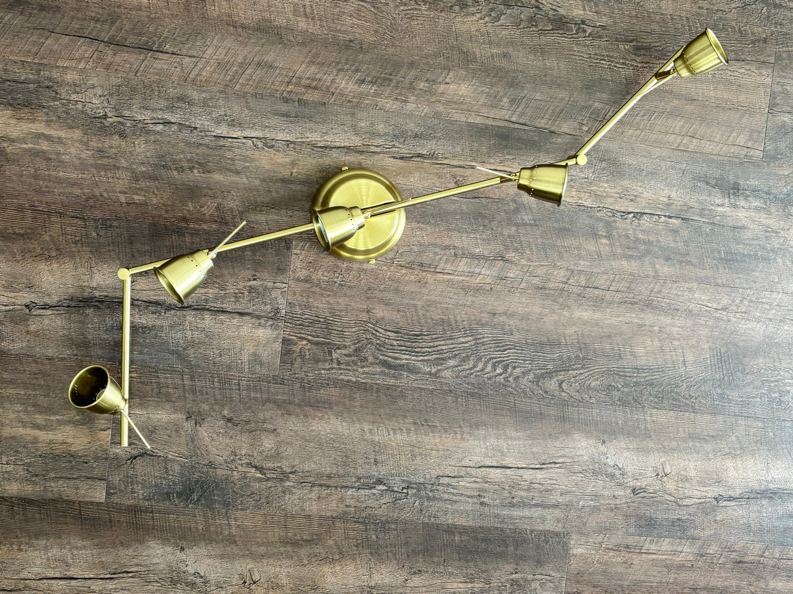 IKEA BAROMETER Plafondrail 5 spots messingkleur, Ophalen, Overige stijlen, Verstelbaar, GU10