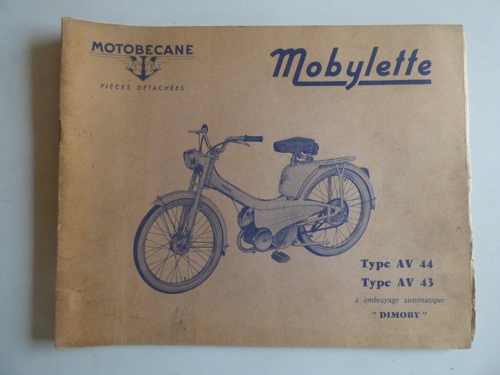 MOTOBECANE MOBYLETTE TYPE AV44 & AV43 ONDERDELENLIJST, Fietsen en Brommers, Ophalen of Verzenden, Gebruikt