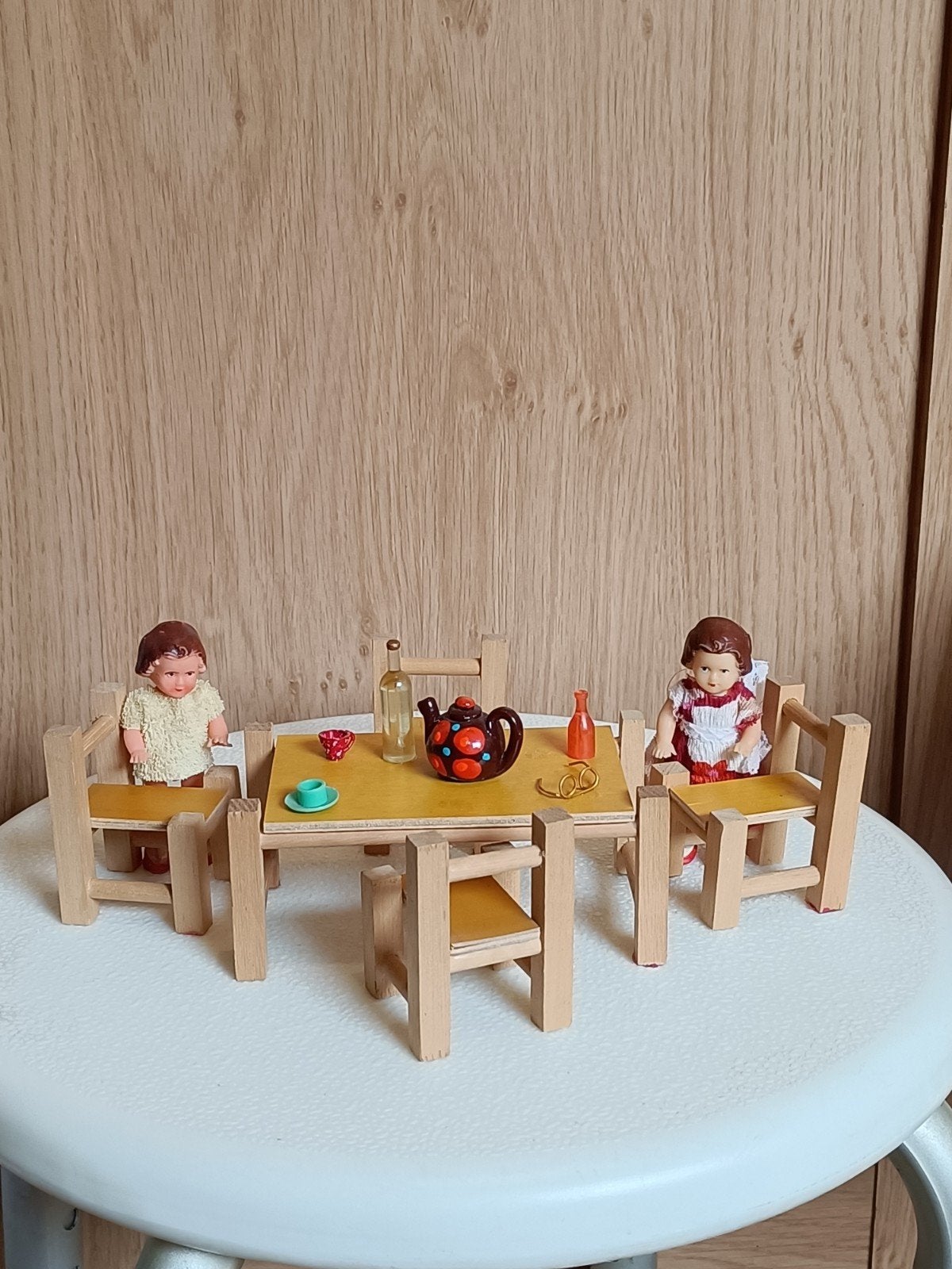 Oude  houten poppenhuis meubeltjes, Verzamelen, Ophalen of Verzenden, Gebruikt, Poppenhuis
