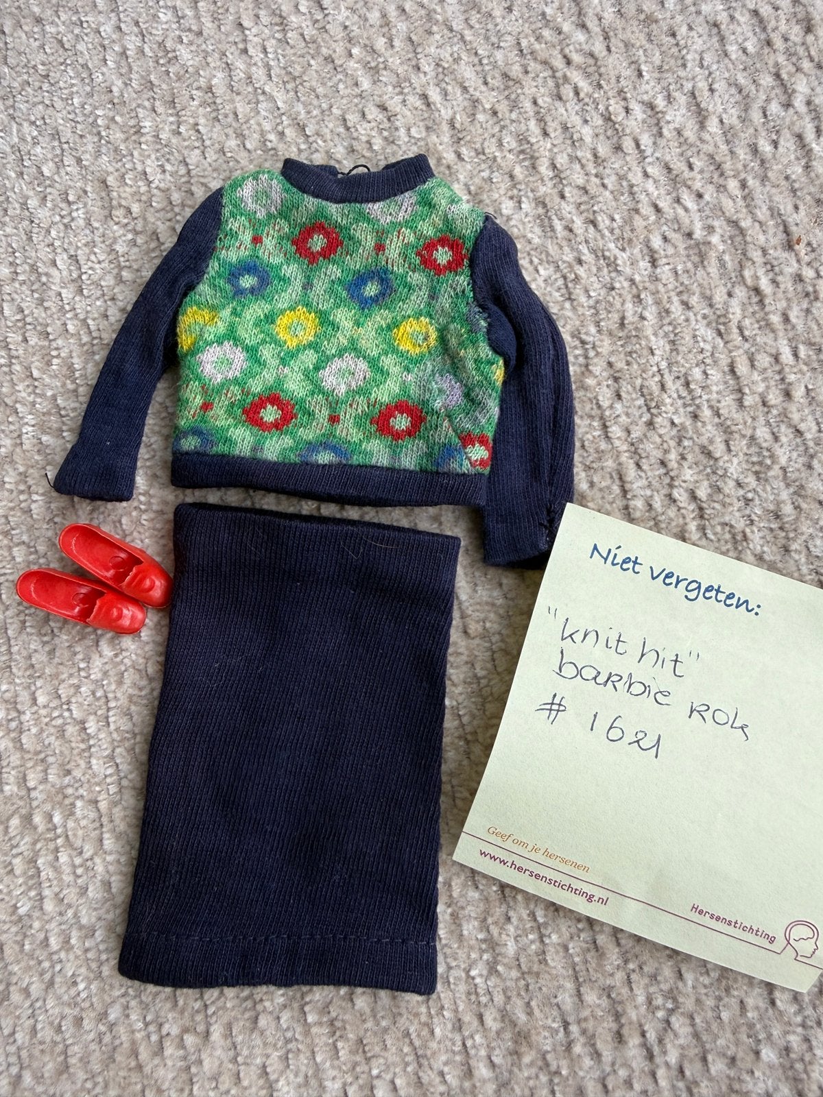 Vintage barbie kleding Knit hit #1621, Ophalen of Verzenden, Zo goed als nieuw, Kleertjes