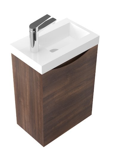 NIEUW! Toiletmeubel, walnoot, wastafel + onderkast, Mela 40, Huis en Inrichting, Woonaccessoires | Overige, Ophalen of Verzenden