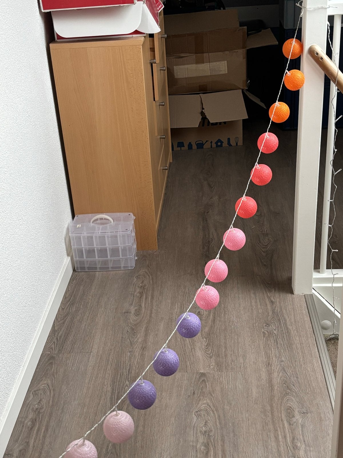 Partij Led lampen streng 350 cm met gekleurde bollen, Ophalen, Nieuw, Kunststof