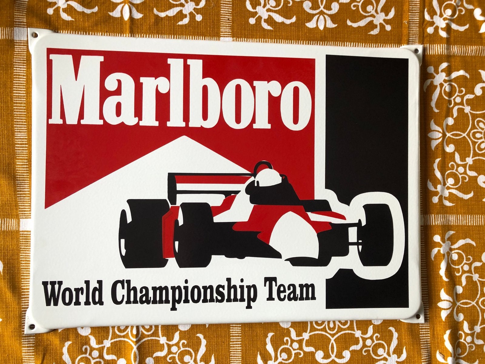 Emaille F1 bord Marlboro champignonship team, Ophalen of Verzenden, Auto's